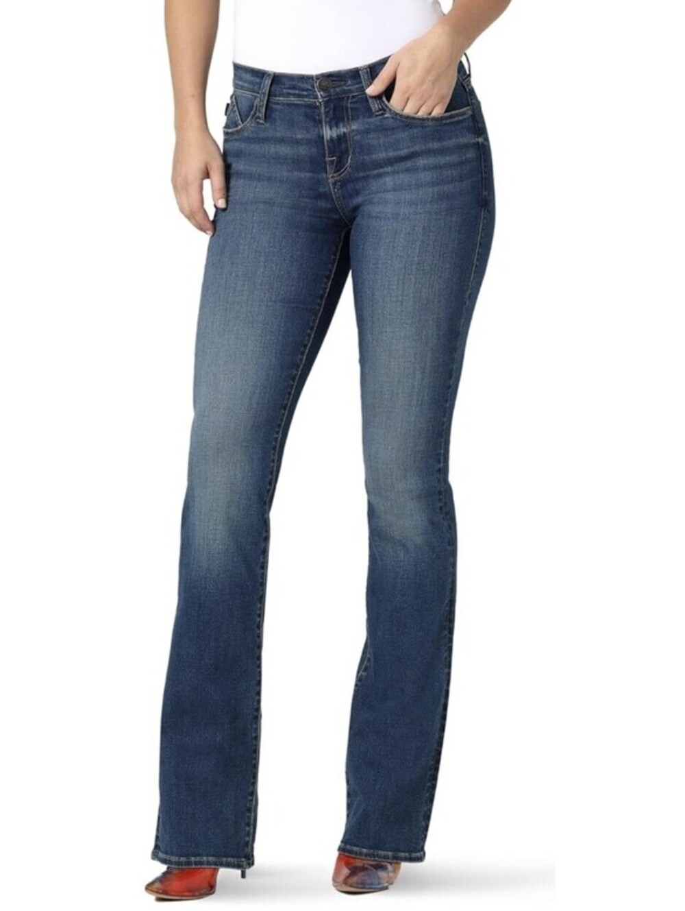 Rock & Republic Womens Denim Kassandra Mid Rise Bootcut Jean 6 M In Stunner